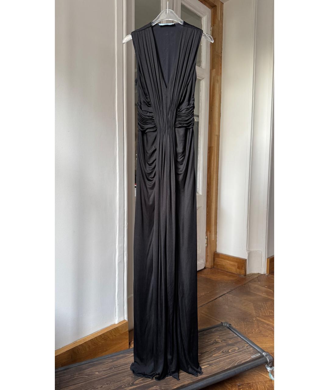 BLUMARINE Черное шелковое вечернее платье, фото 8