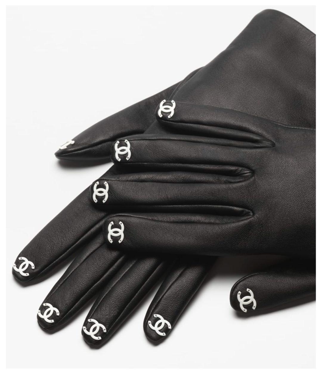 CHANEL Черные кожаные перчатки, фото 2