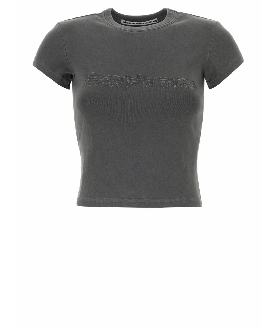 ALEXANDER WANG Серая хлопковая футболка, фото 1