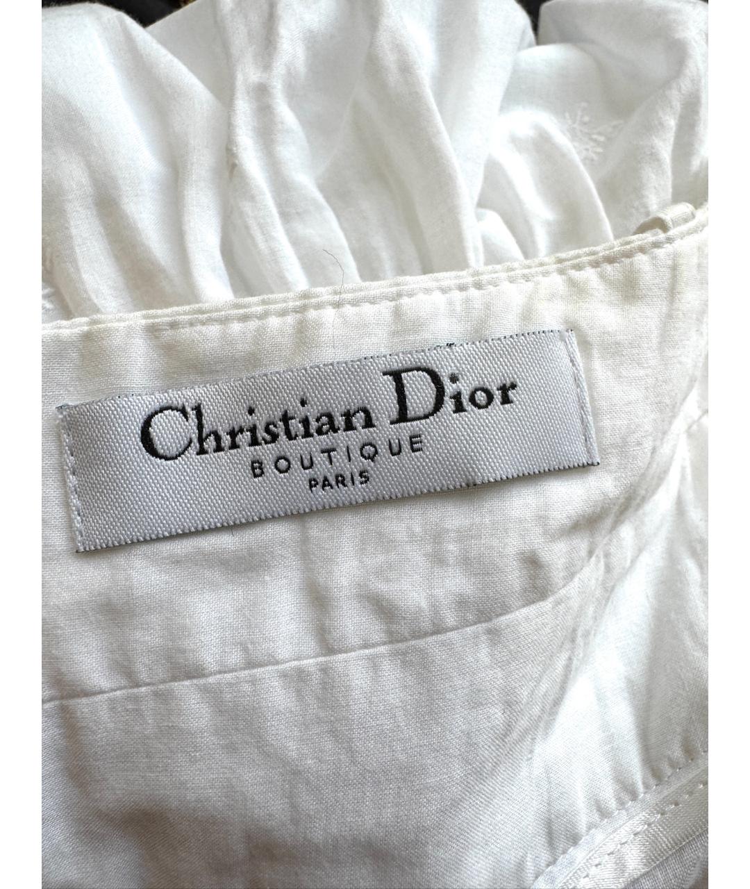 CHRISTIAN DIOR Белая хлопковая юбка мини, фото 8