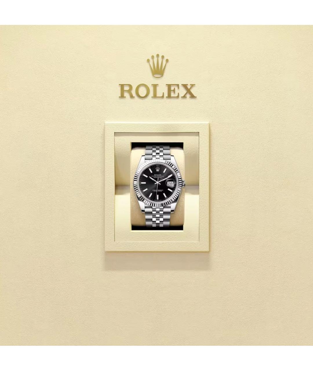 ROLEX Черные часы из белого золота, фото 2