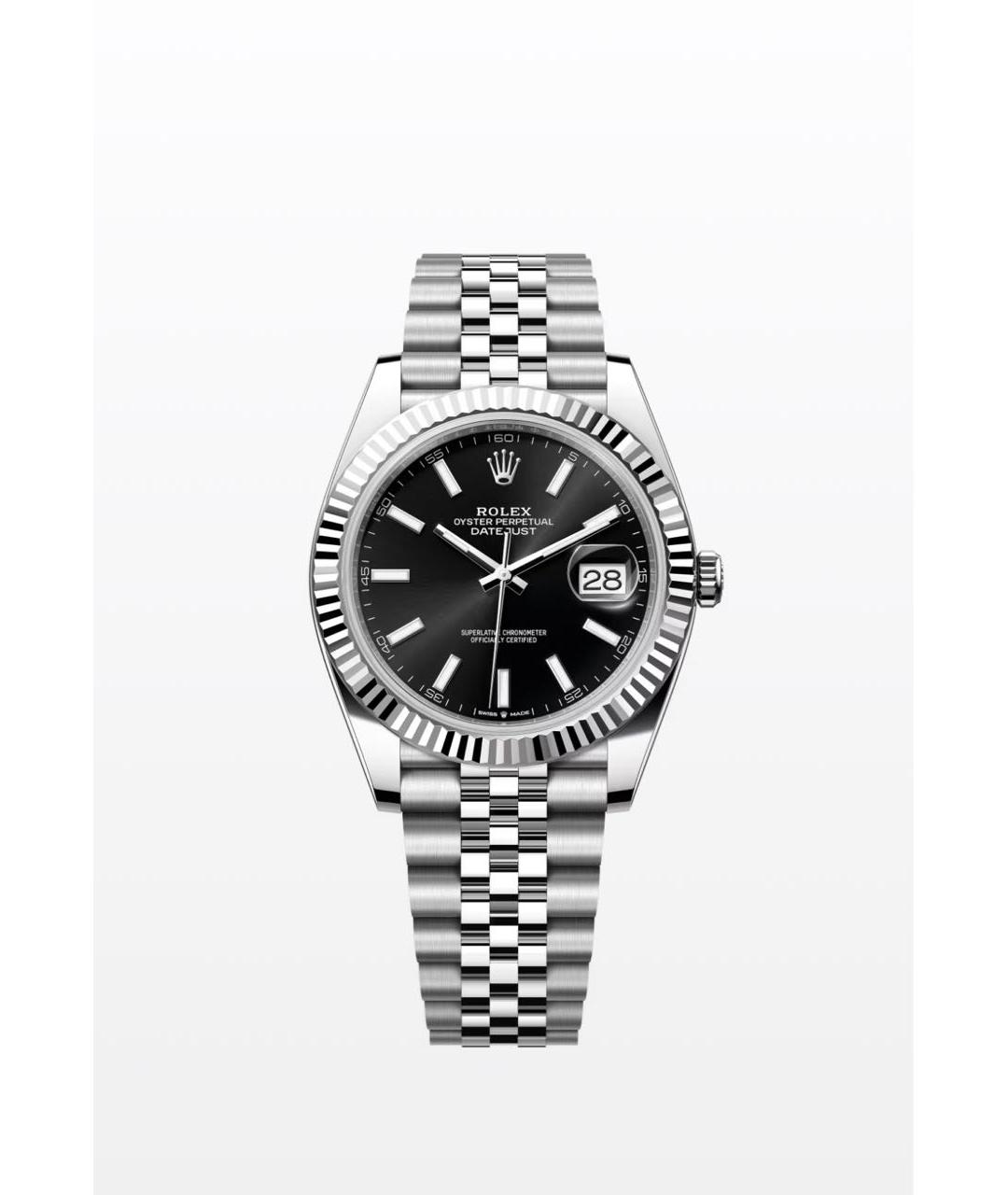 ROLEX Черные часы из белого золота, фото 3