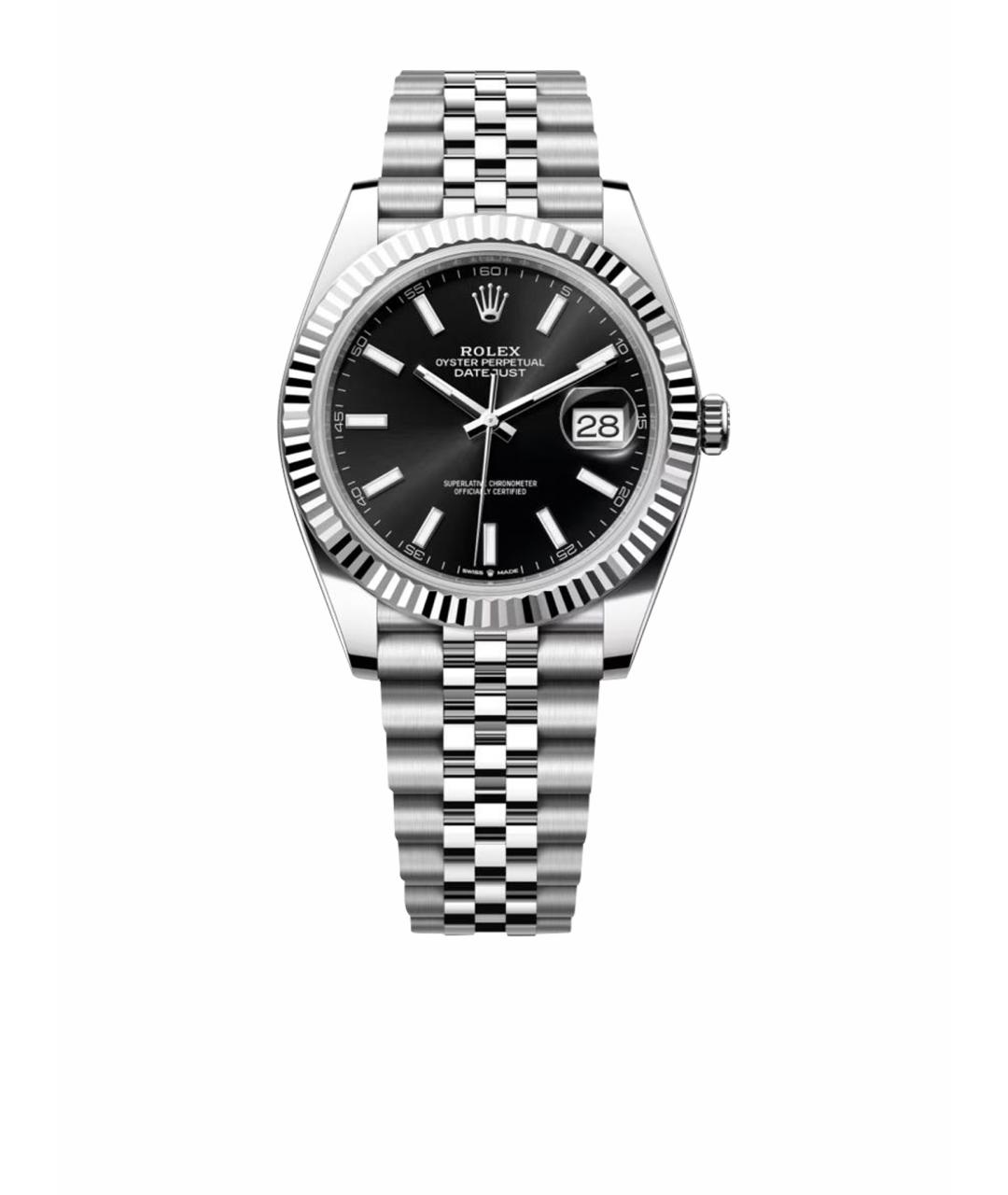 ROLEX Черные часы из белого золота, фото 1