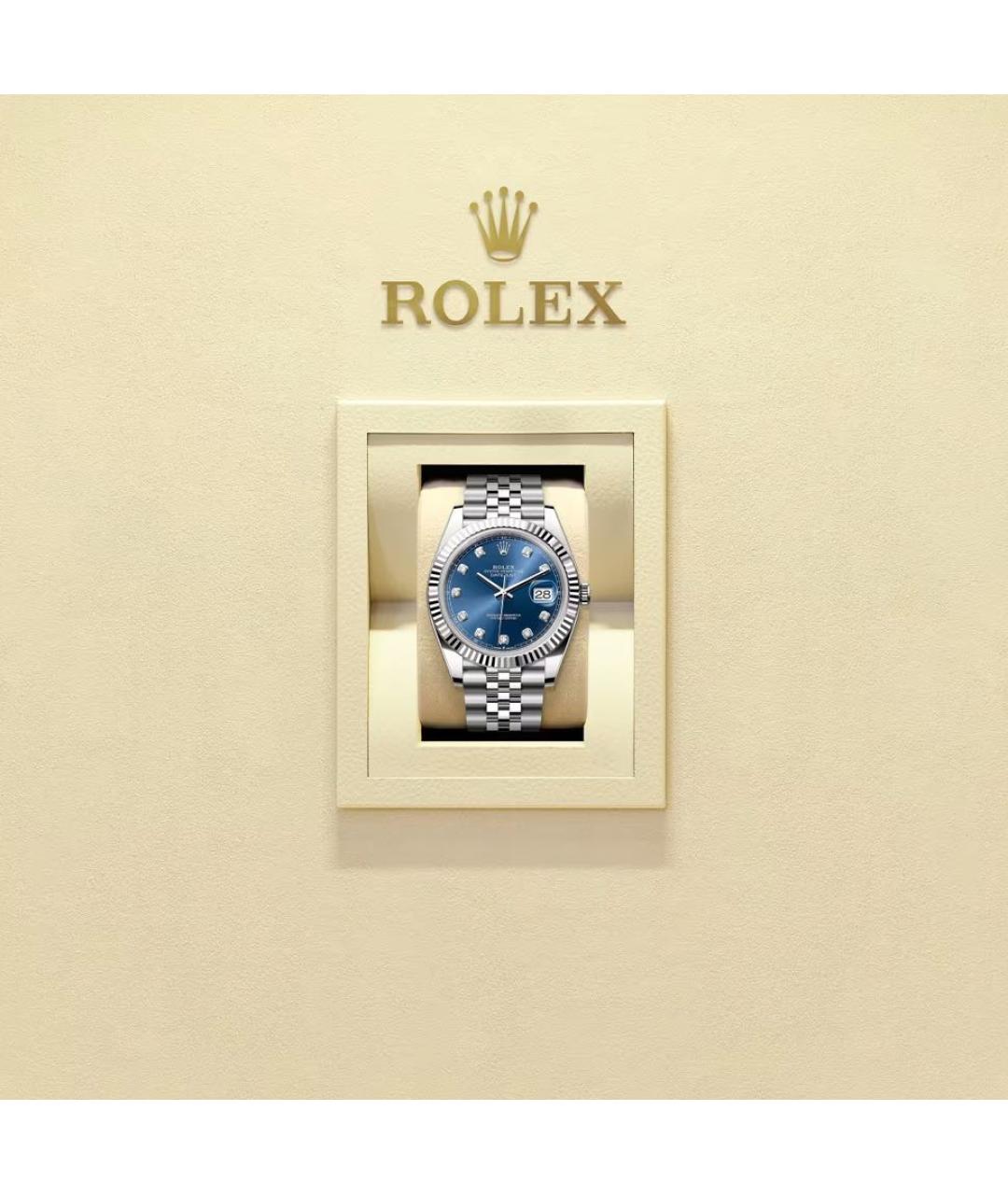 ROLEX Синие часы из белого золота, фото 2
