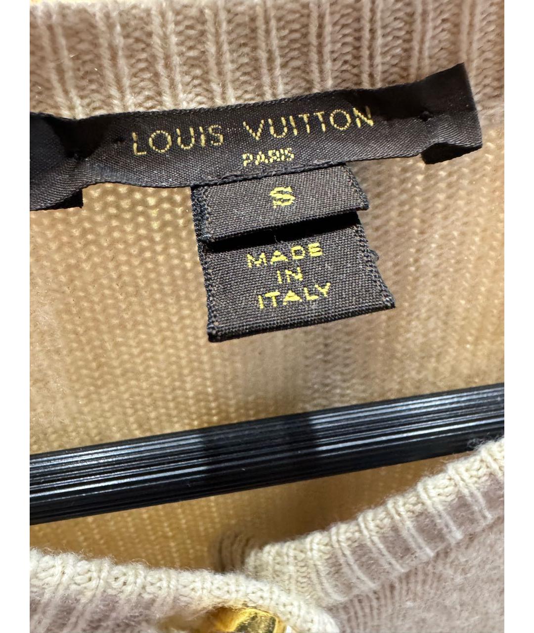 LOUIS VUITTON Бежевый кашемировый кардиган, фото 4