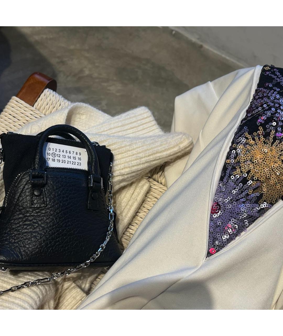 MAISON MARGIELA Черная кожаная сумка через плечо, фото 3