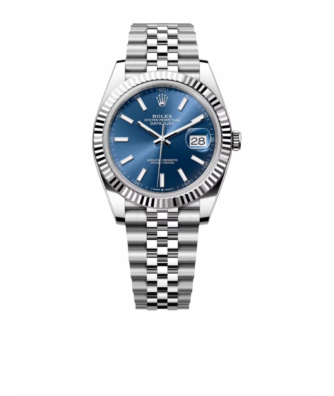 ROLEX Синие часы из белого золота, фото 1