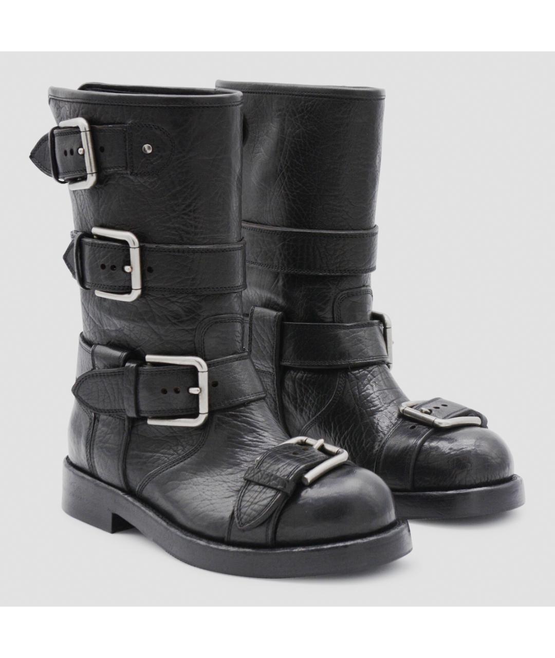 DOLCE&GABBANA Черные кожаные сапоги, фото 2