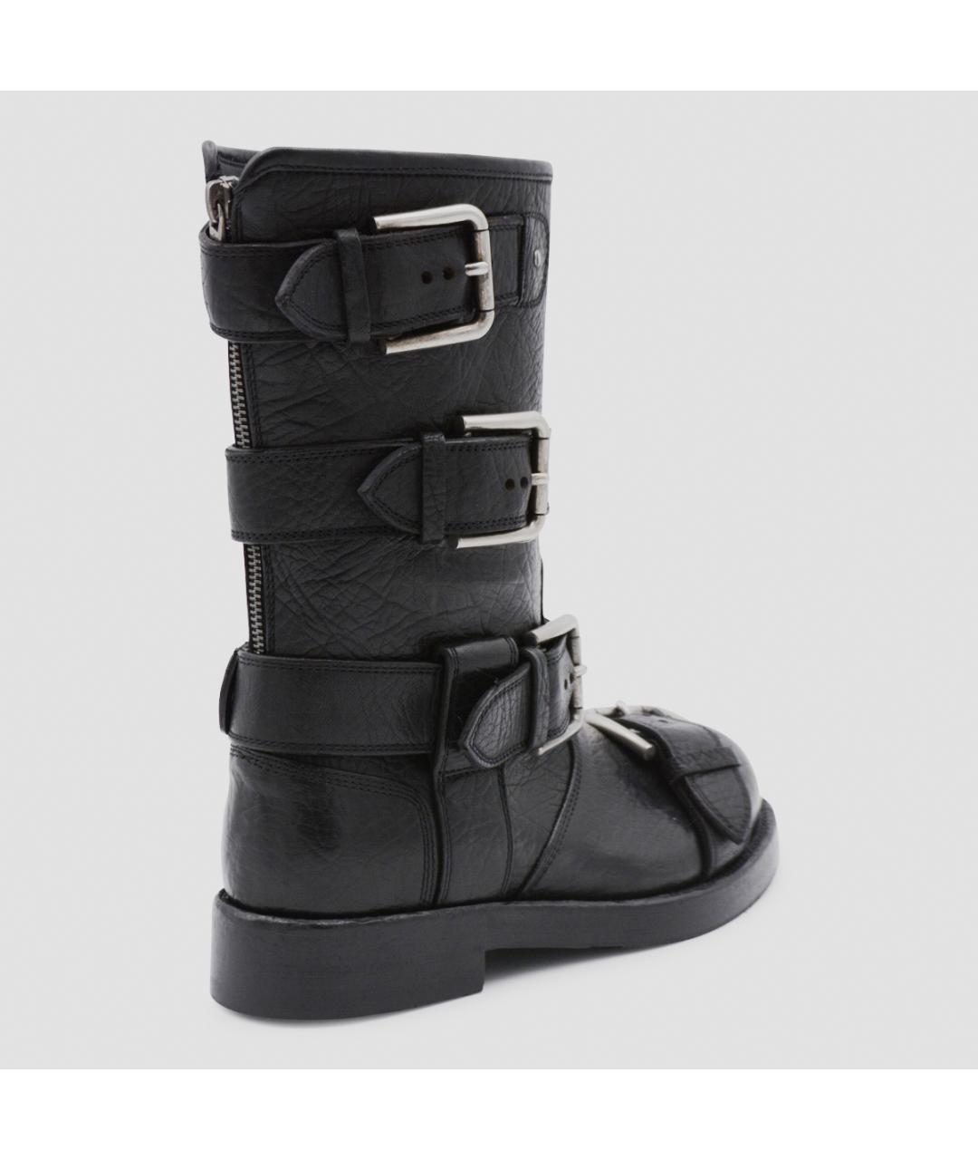 DOLCE&GABBANA Черные кожаные сапоги, фото 3