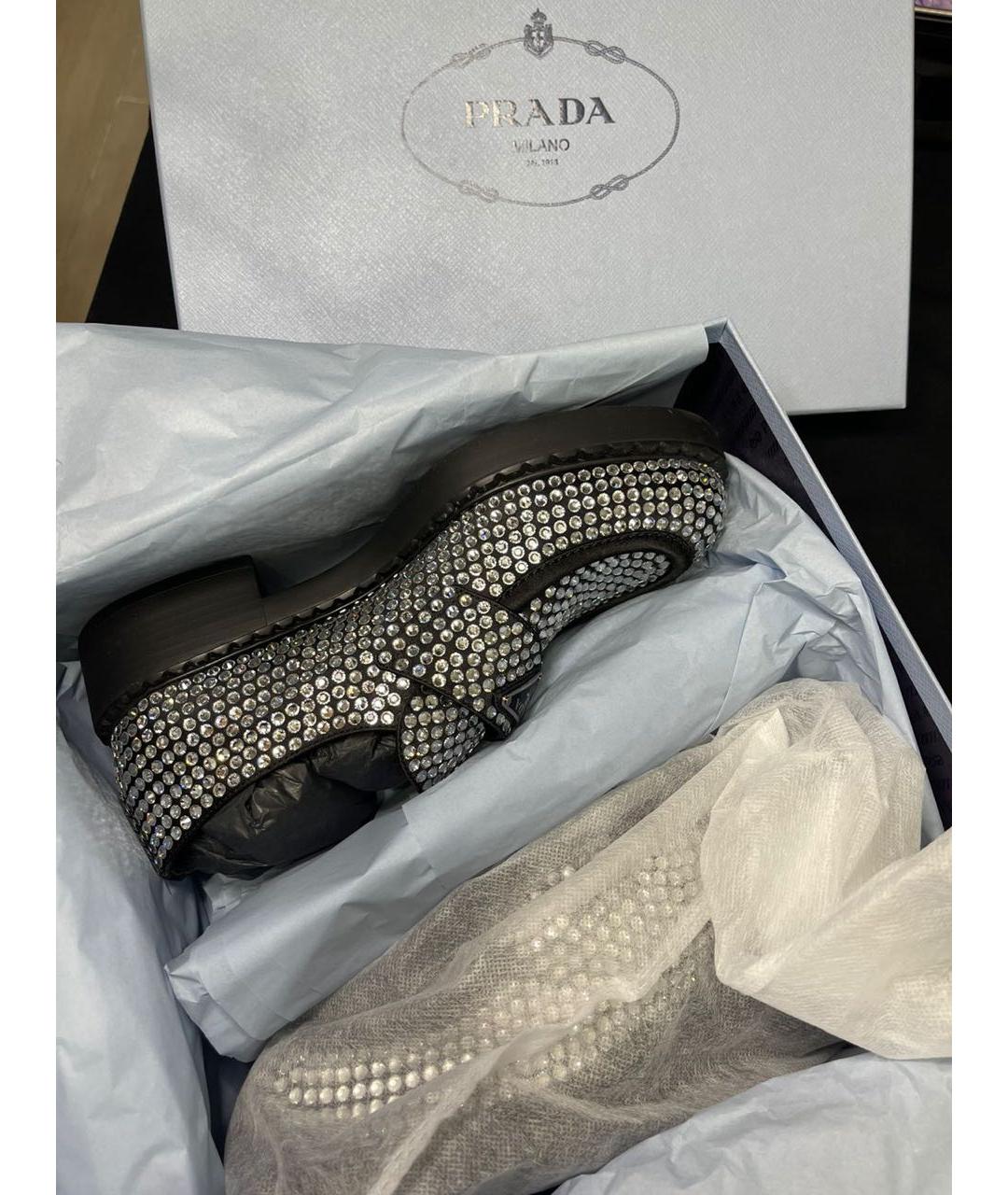 PRADA Черные кожаные мокасины, фото 6