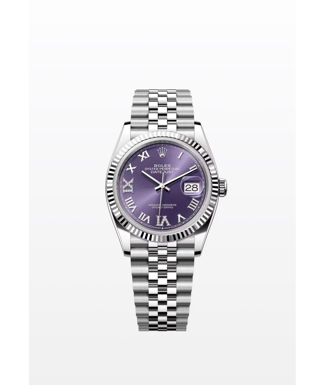 ROLEX Фиолетовые часы из белого золота, фото 3