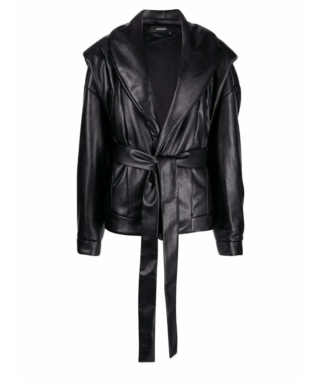 404NOTFOUND Черная кожаная куртка, фото 1