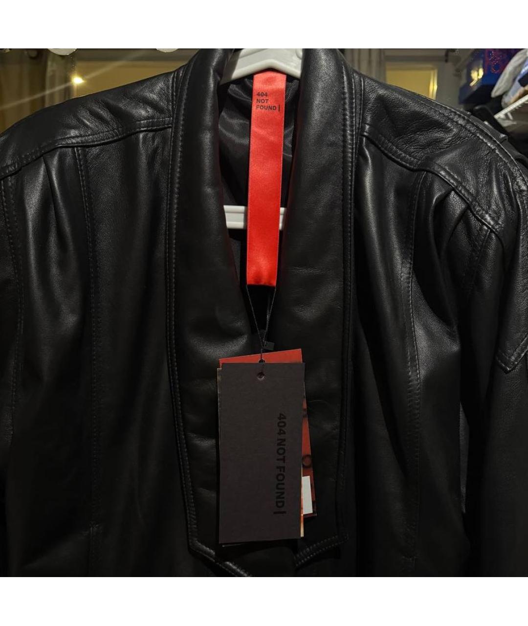 404NOTFOUND Черная кожаная куртка, фото 3