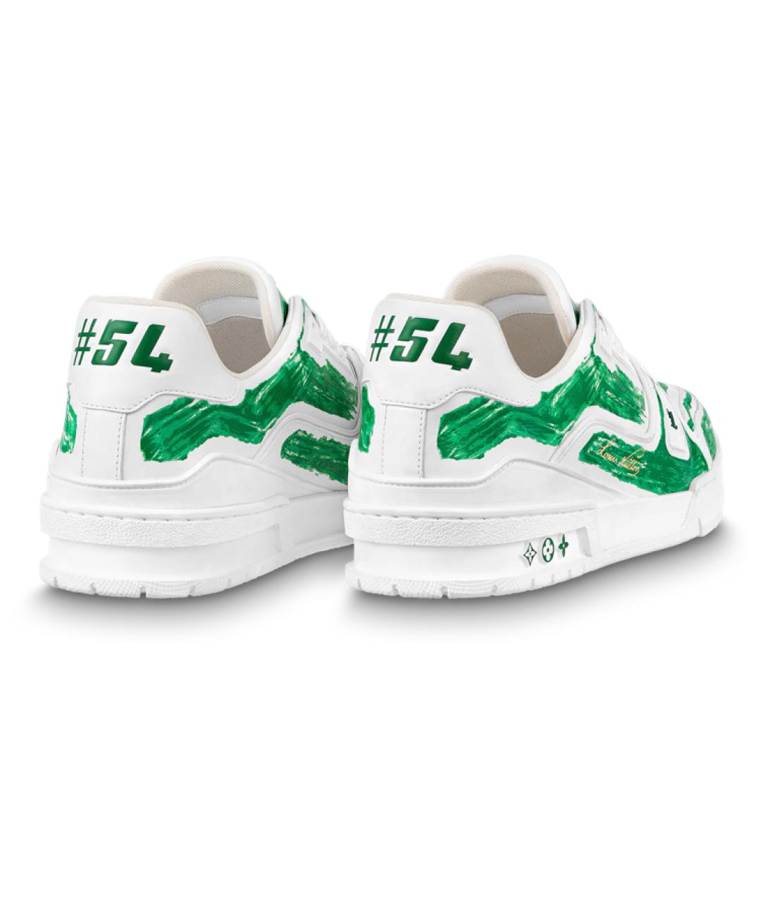 LOUIS VUITTON Зеленые кожаные кроссовки, фото 3