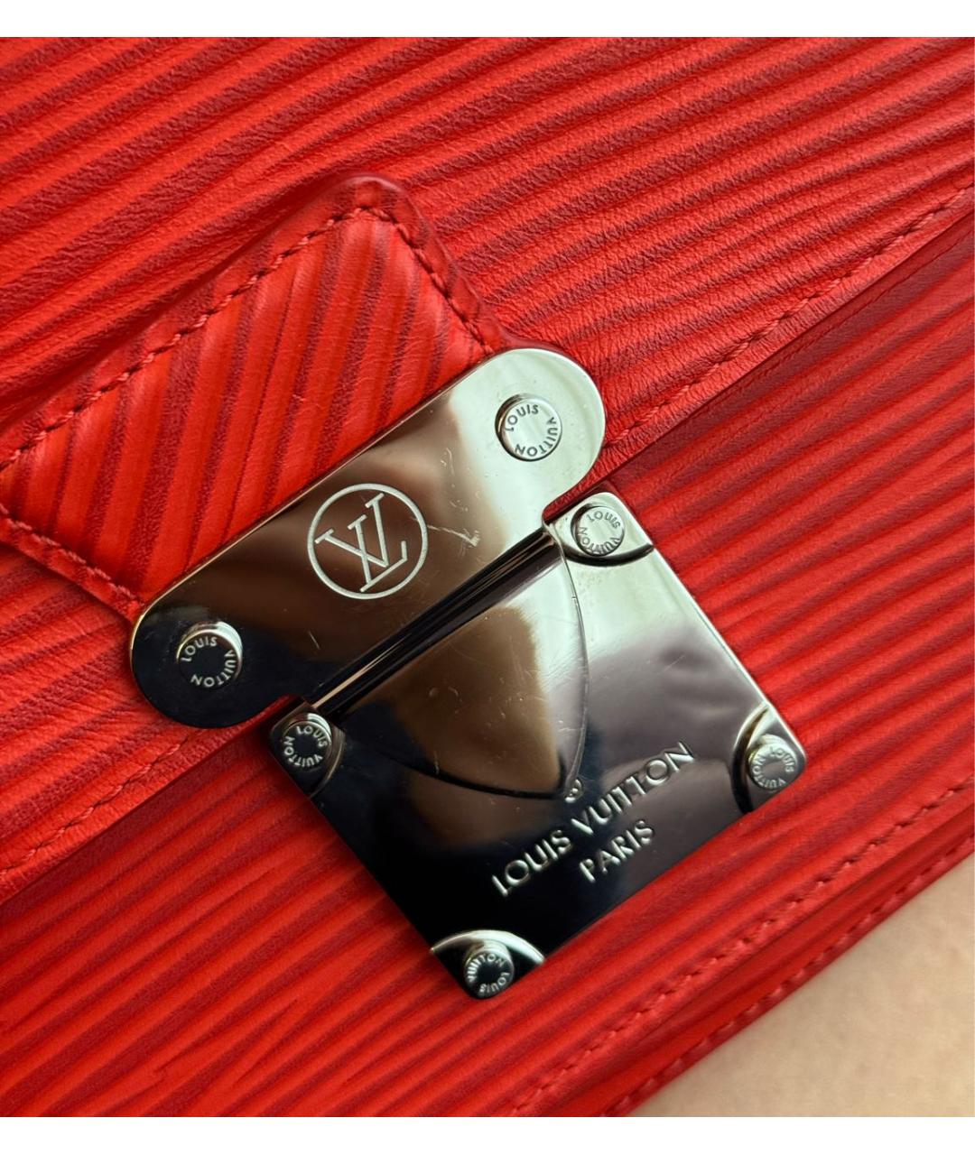 LOUIS VUITTON Красная кожаная сумка с короткими ручками, фото 8