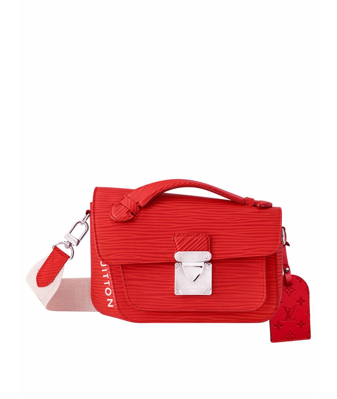 LOUIS VUITTON Красная кожаная сумка с короткими ручками, фото 2