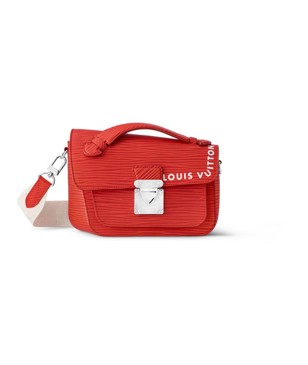 LOUIS VUITTON Красная кожаная сумка с короткими ручками, фото 1