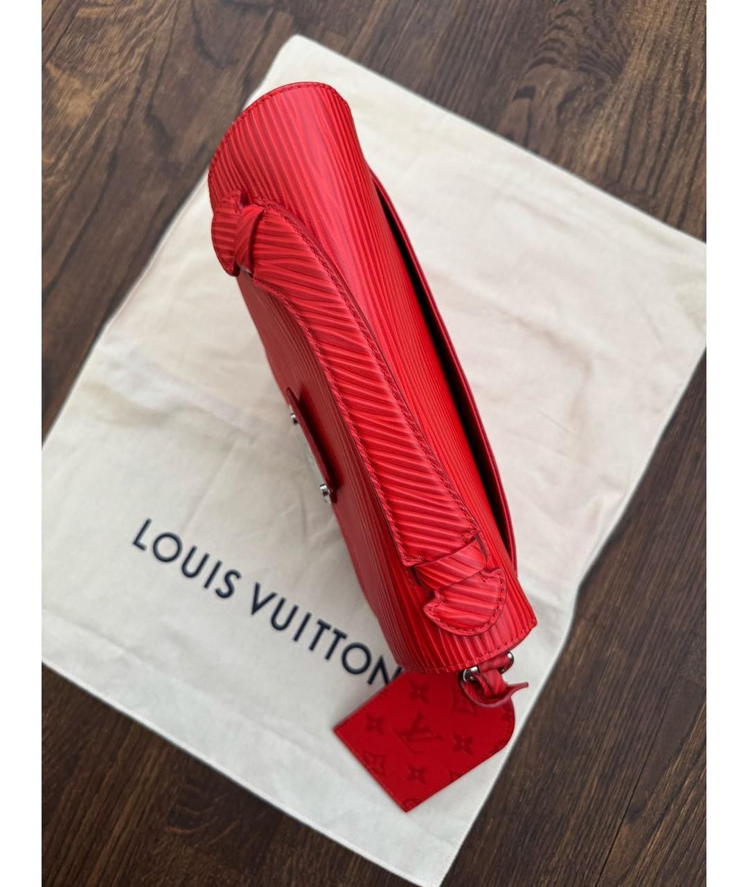 LOUIS VUITTON Красная кожаная сумка с короткими ручками, фото 6