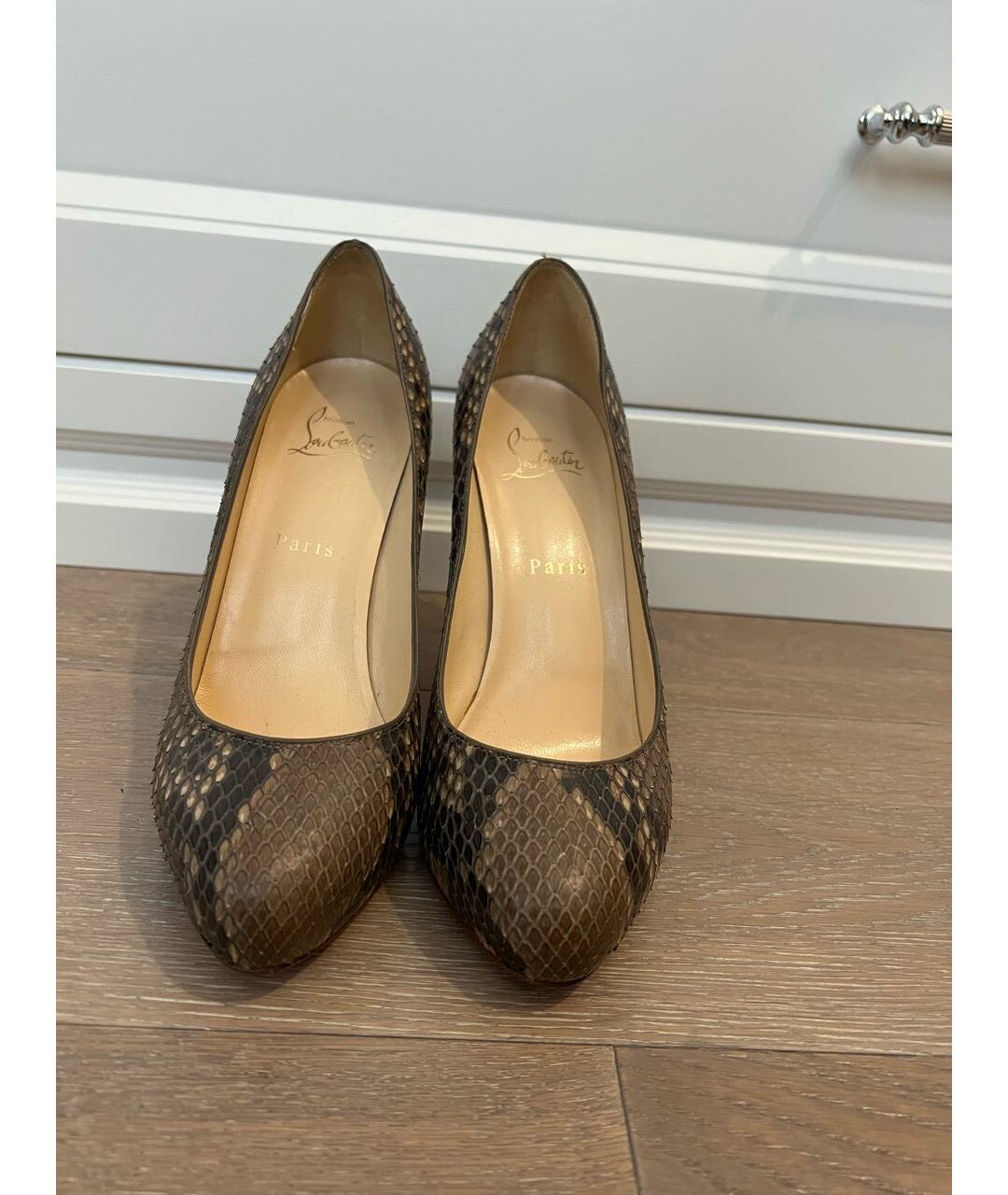 CHRISTIAN LOUBOUTIN Коричневые туфли из экзотической кожи, фото 4