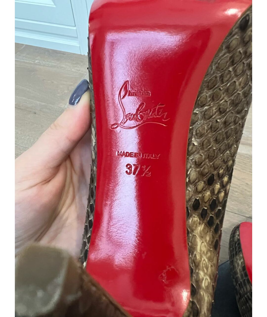 CHRISTIAN LOUBOUTIN Коричневые туфли из экзотической кожи, фото 6