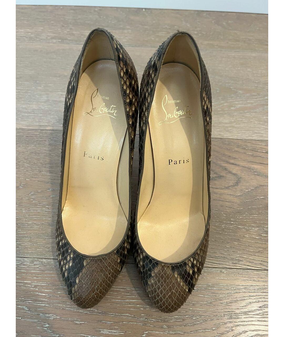 CHRISTIAN LOUBOUTIN Коричневые туфли из экзотической кожи, фото 2