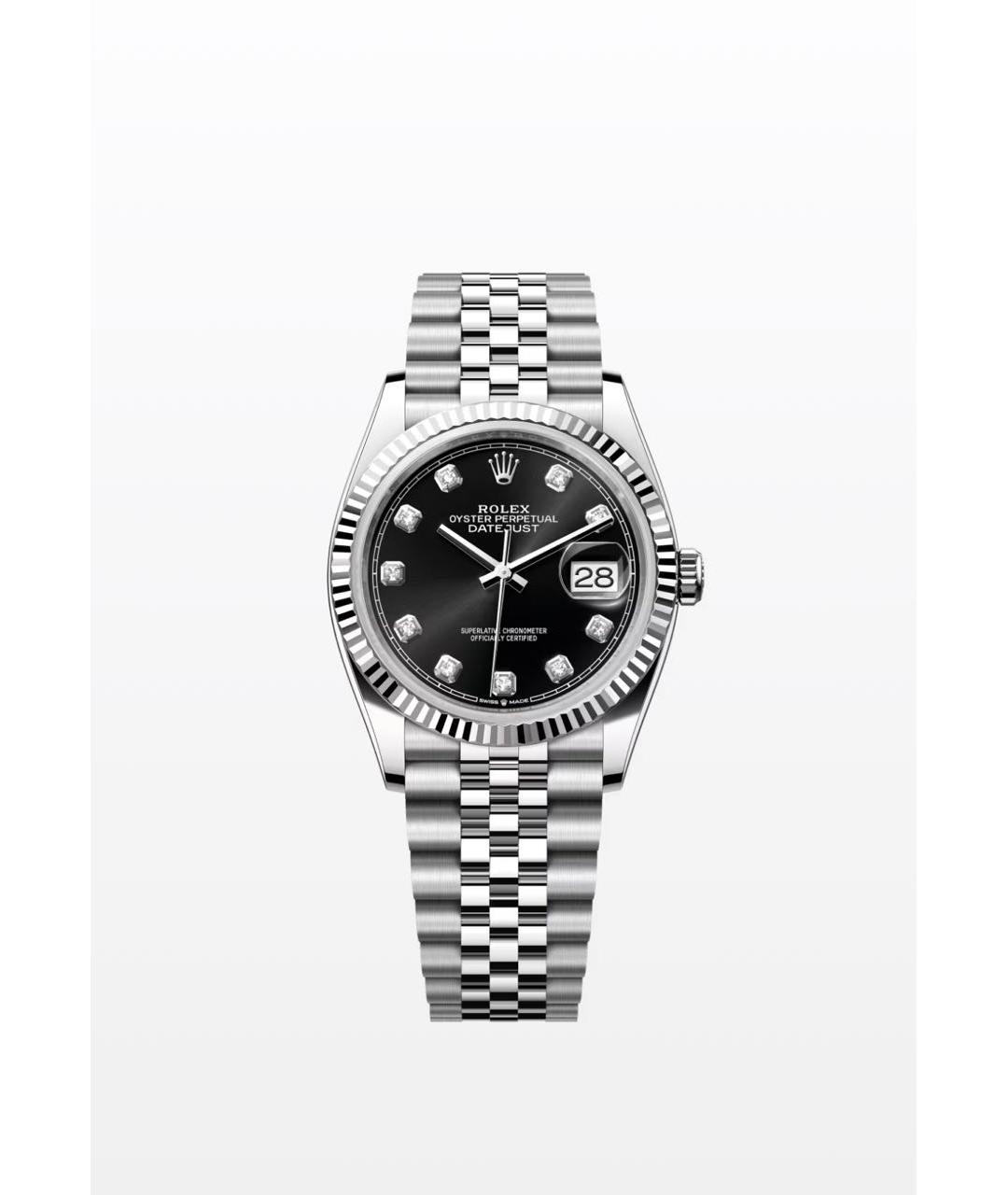 ROLEX Черные часы из белого золота, фото 3