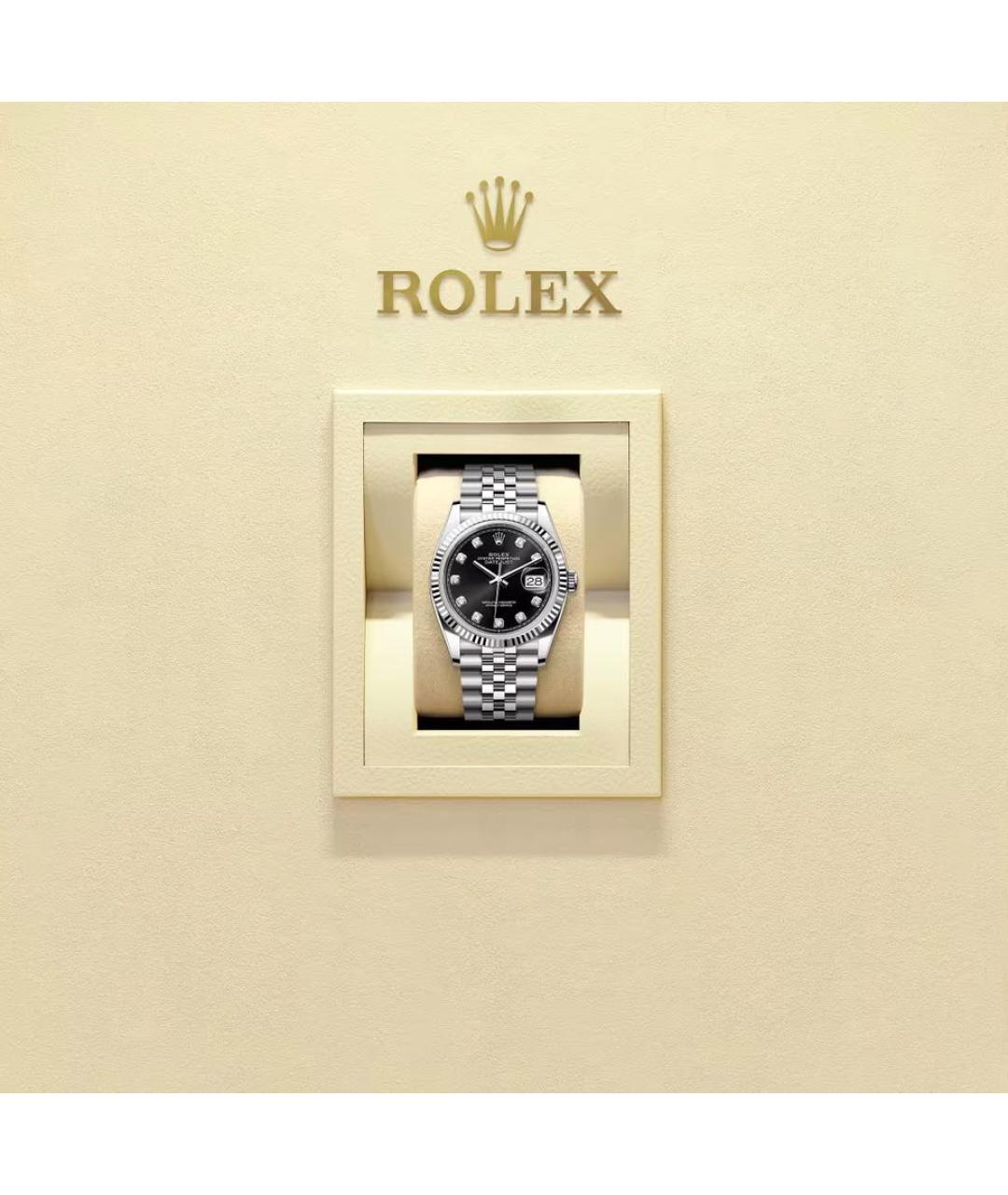 ROLEX Черные часы из белого золота, фото 2