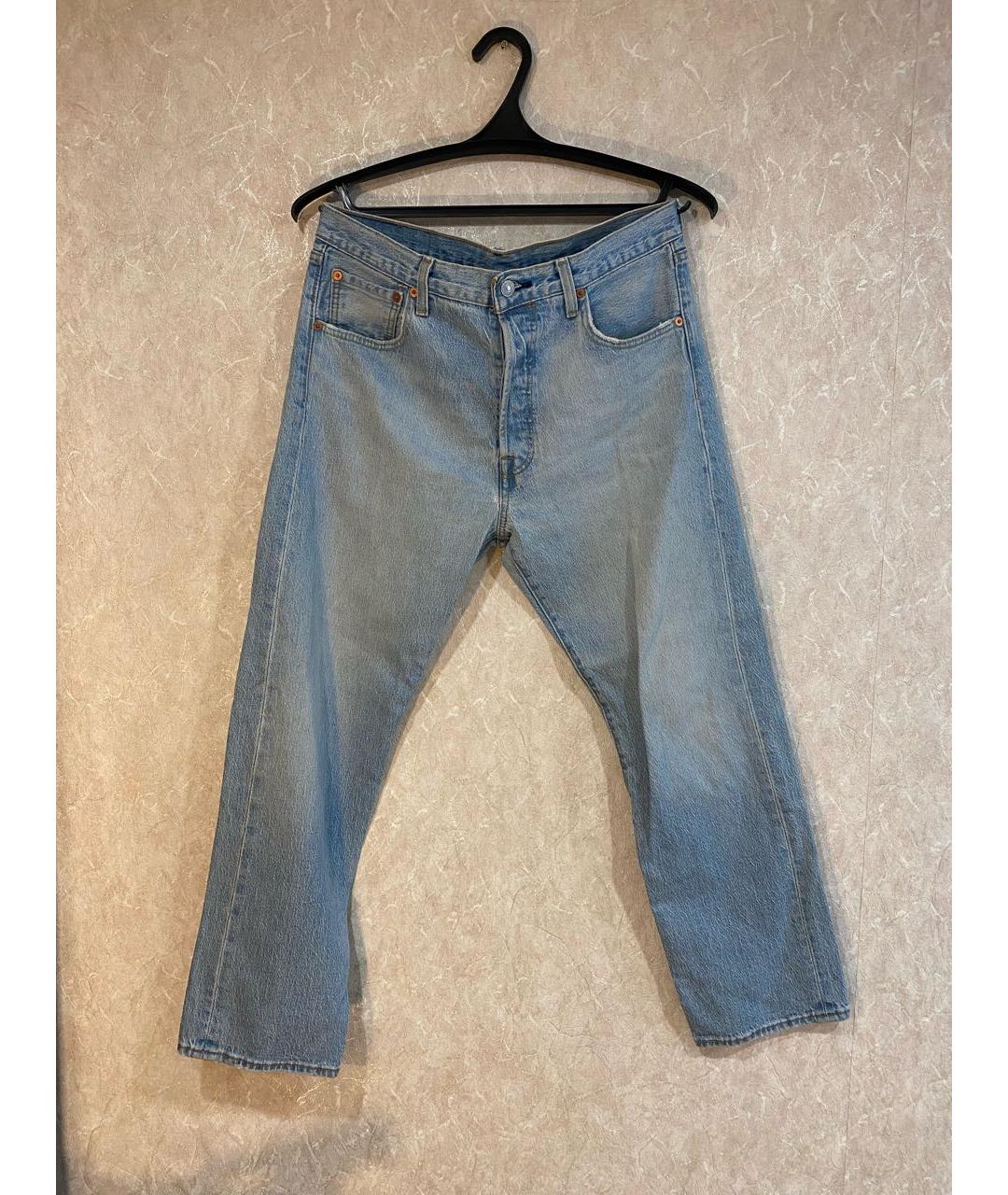 LEVI'S Голубые хлопковые прямые джинсы, фото 5