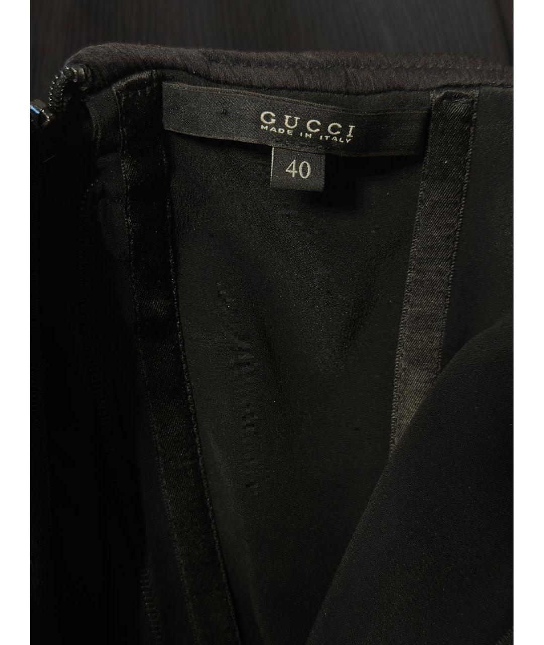 GUCCI Черное шелковое коктейльное платье, фото 2