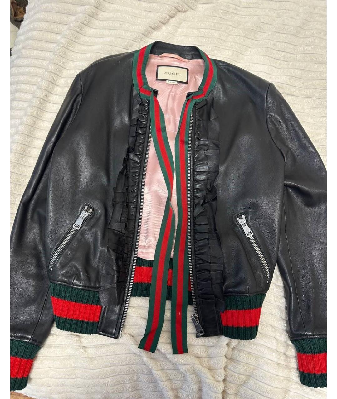 GUCCI Черная кожаная куртка, фото 6