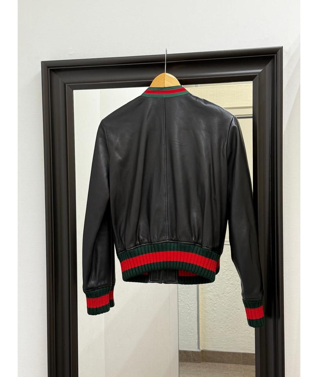 GUCCI Черная кожаная куртка, фото 2