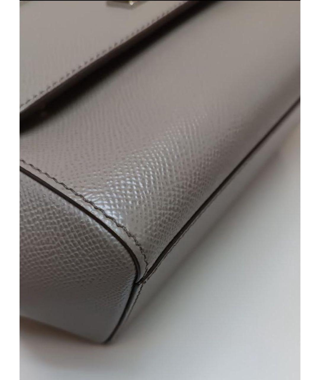 DOLCE&GABBANA Бежевая кожаная сумка с короткими ручками, фото 6