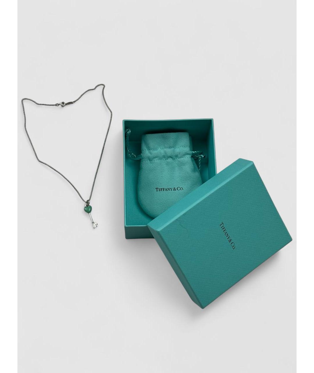 TIFFANY&CO Бирюзовое серебряное колье, фото 3