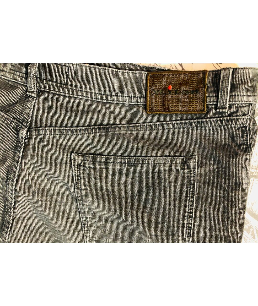 KITON Серые хлопковые прямые джинсы, фото 3