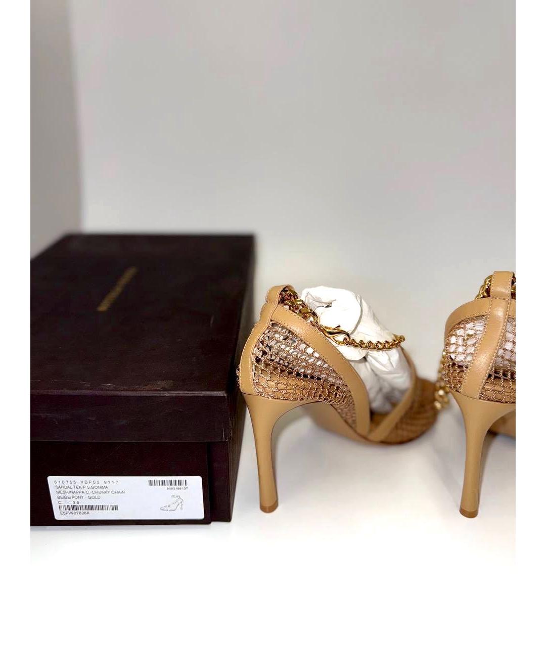 BOTTEGA VENETA Бежевые босоножки, фото 5