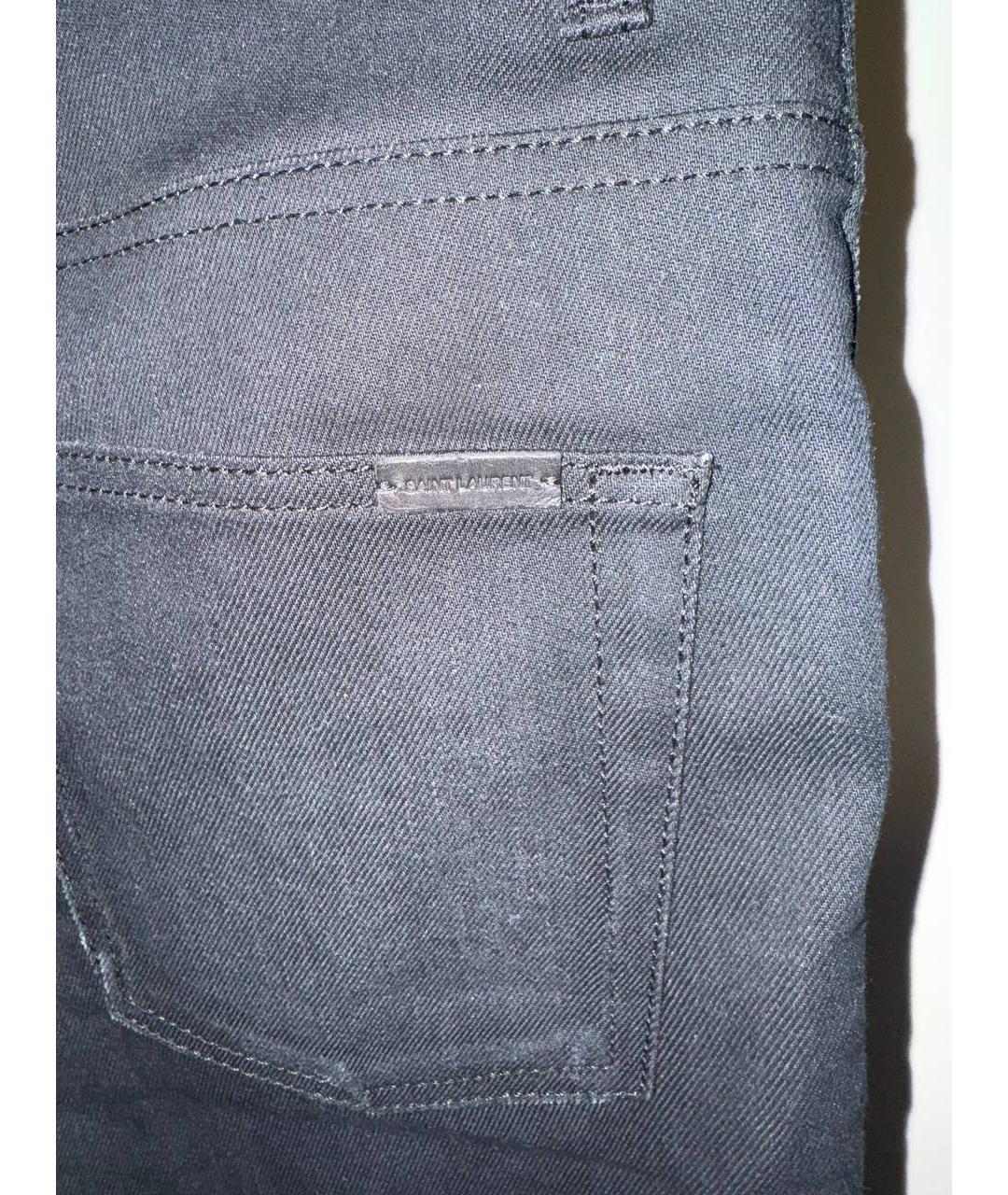 SAINT LAURENT Черные хлопковые джинсы скинни, фото 4