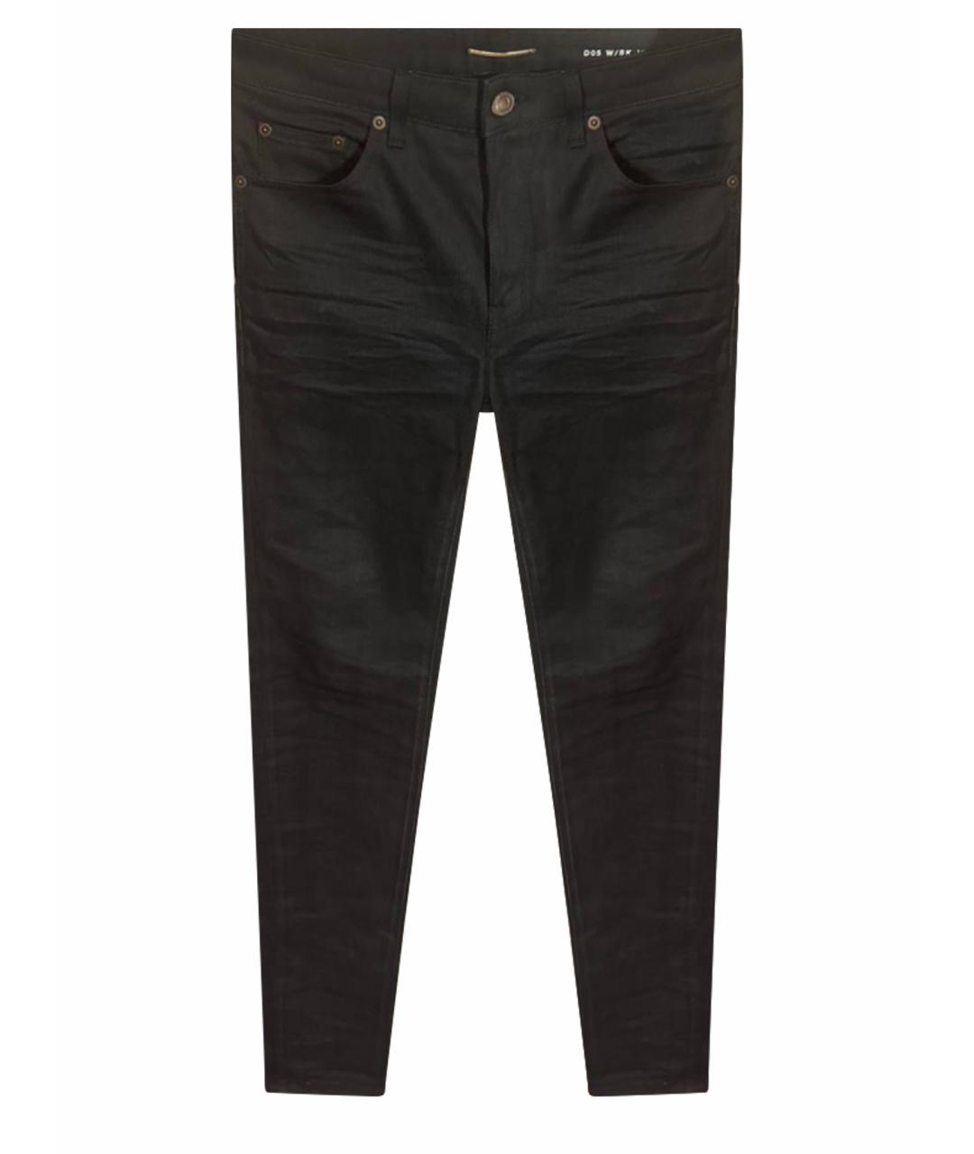 SAINT LAURENT Черные хлопковые джинсы скинни, фото 1