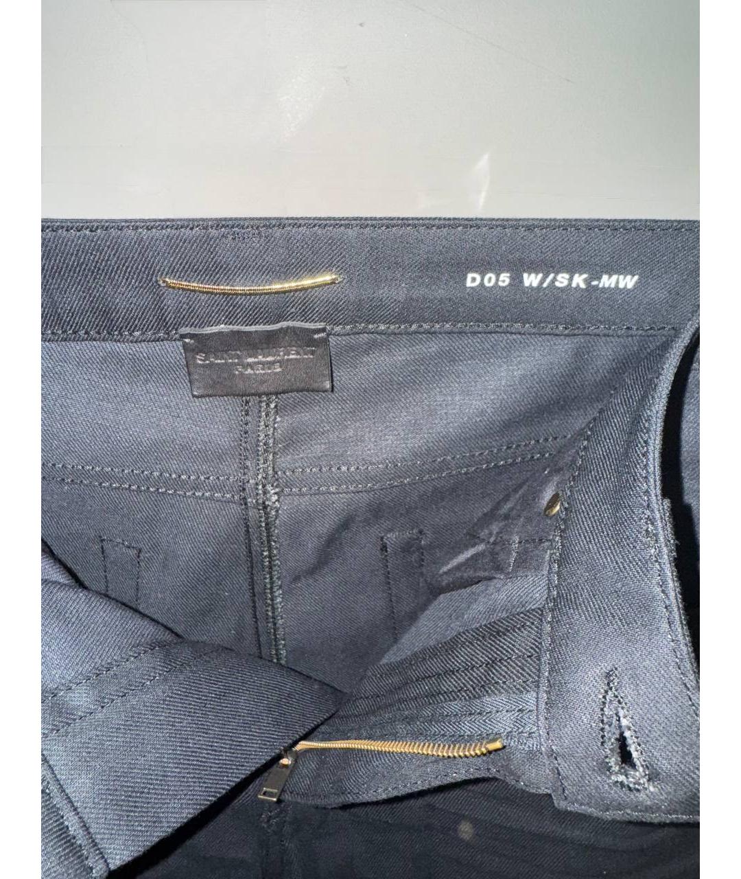 SAINT LAURENT Черные хлопковые джинсы скинни, фото 3