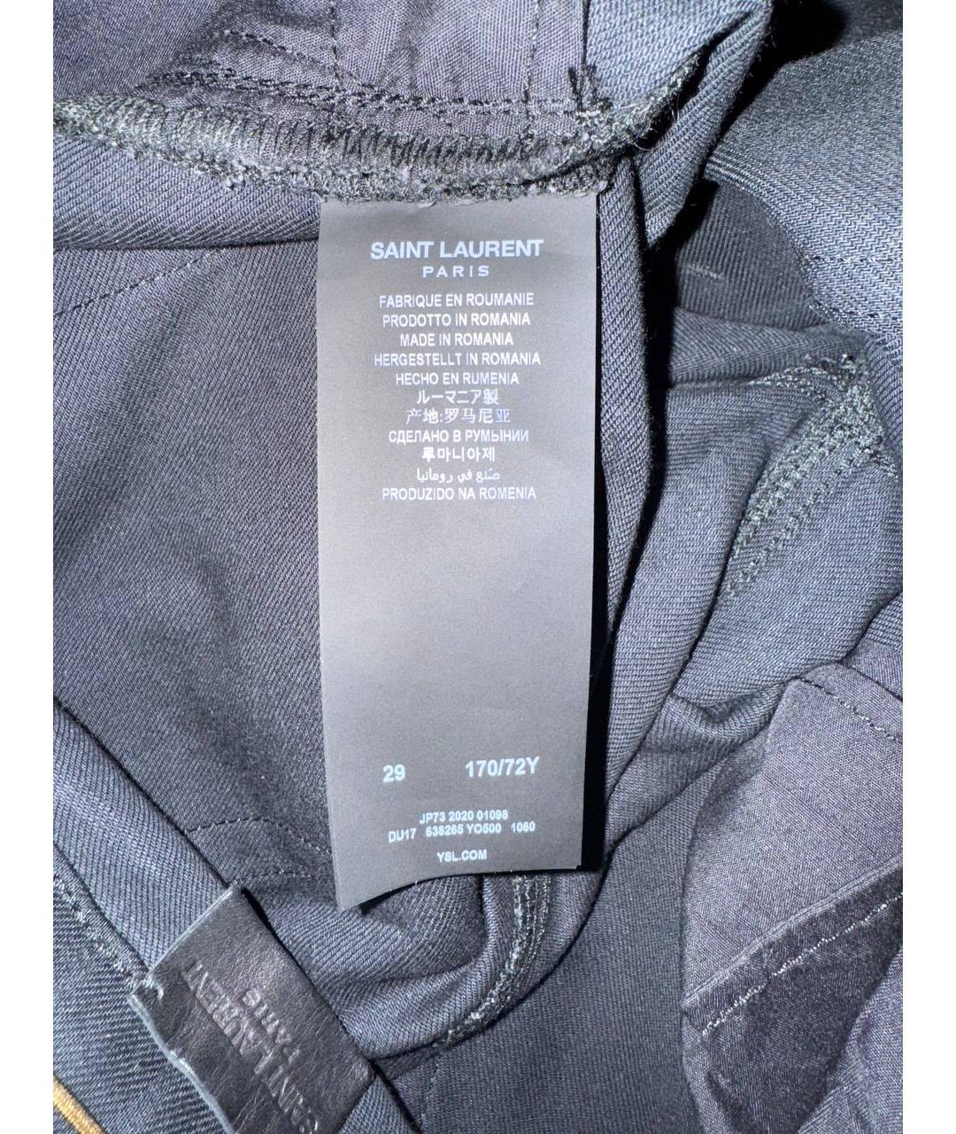 SAINT LAURENT Черные хлопковые джинсы скинни, фото 8