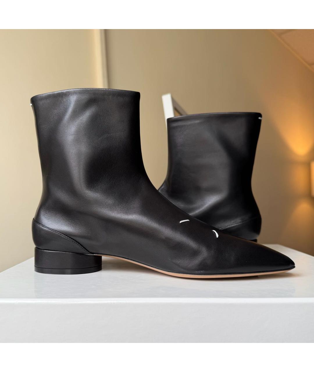 MAISON MARGIELA Черные кожаные ботильоны, фото 7
