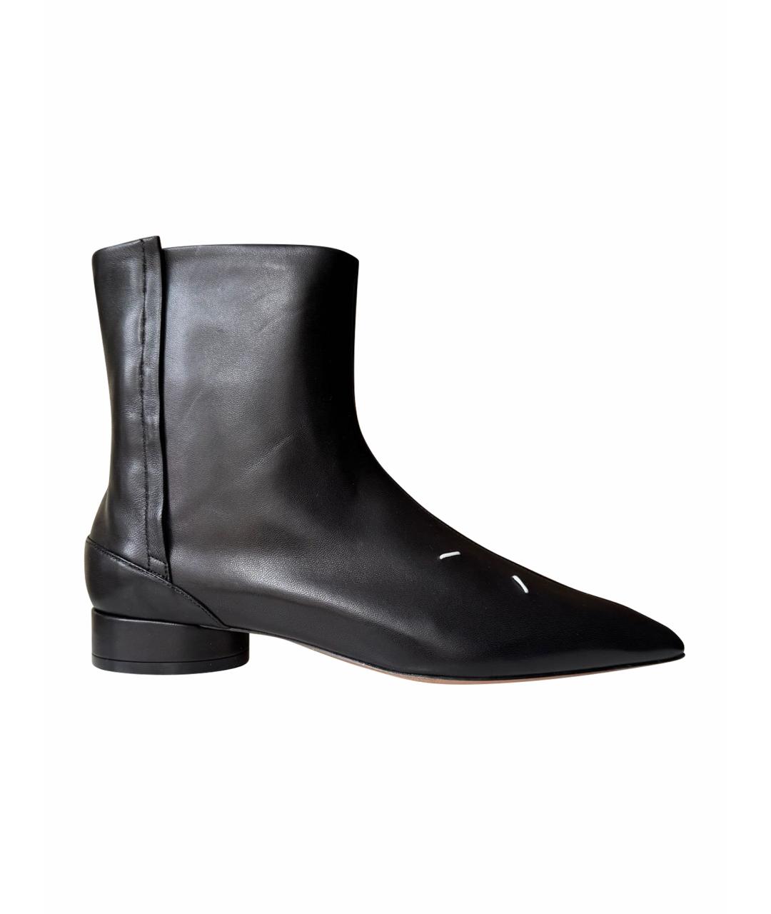 MAISON MARGIELA Черные кожаные ботильоны, фото 1