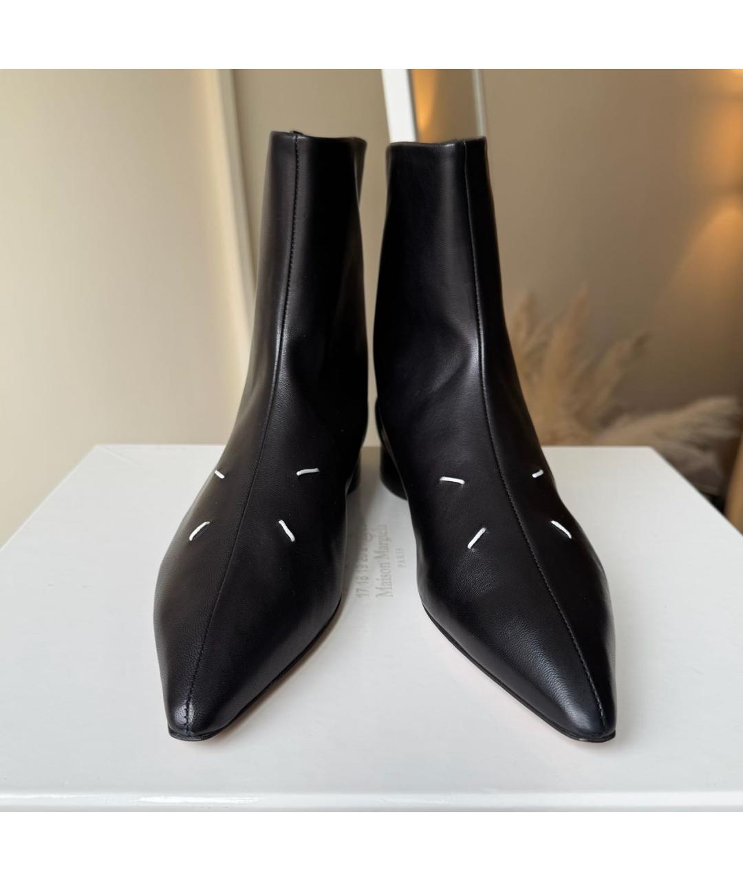 MAISON MARGIELA Черные кожаные ботильоны, фото 2