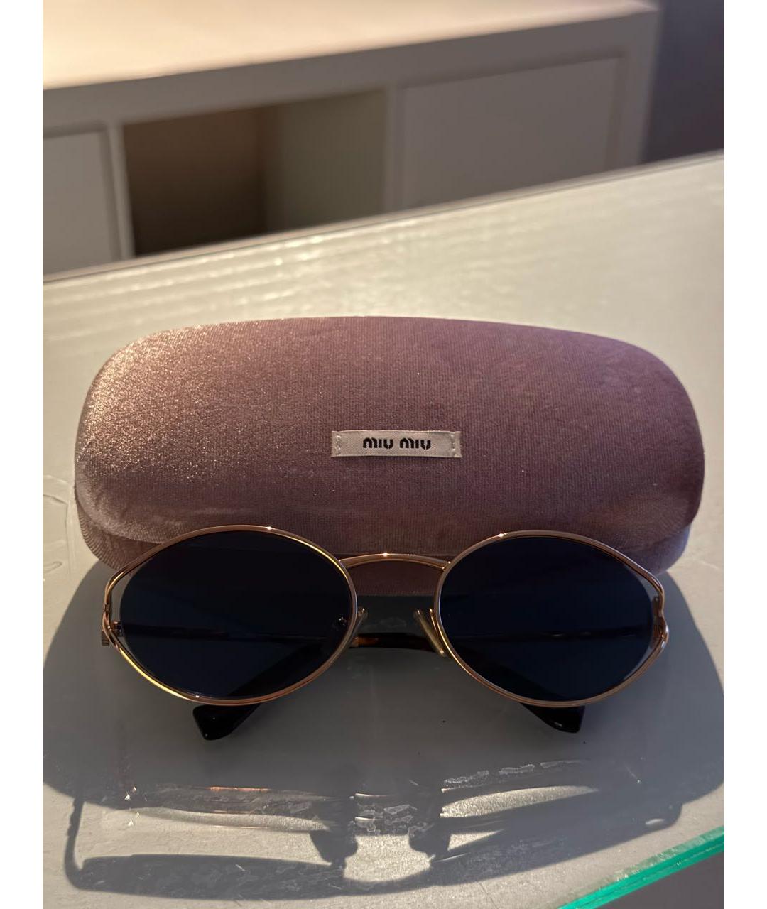 MIU MIU Синие металлические солнцезащитные очки, фото 7