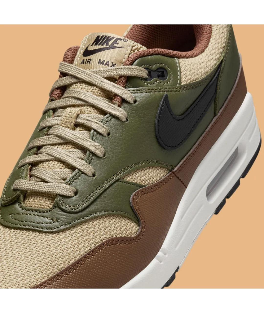 NIKE Хаки кожаные низкие кроссовки / кеды, фото 7