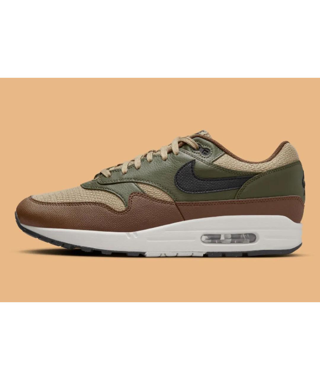 NIKE Хаки кожаные низкие кроссовки / кеды, фото 3