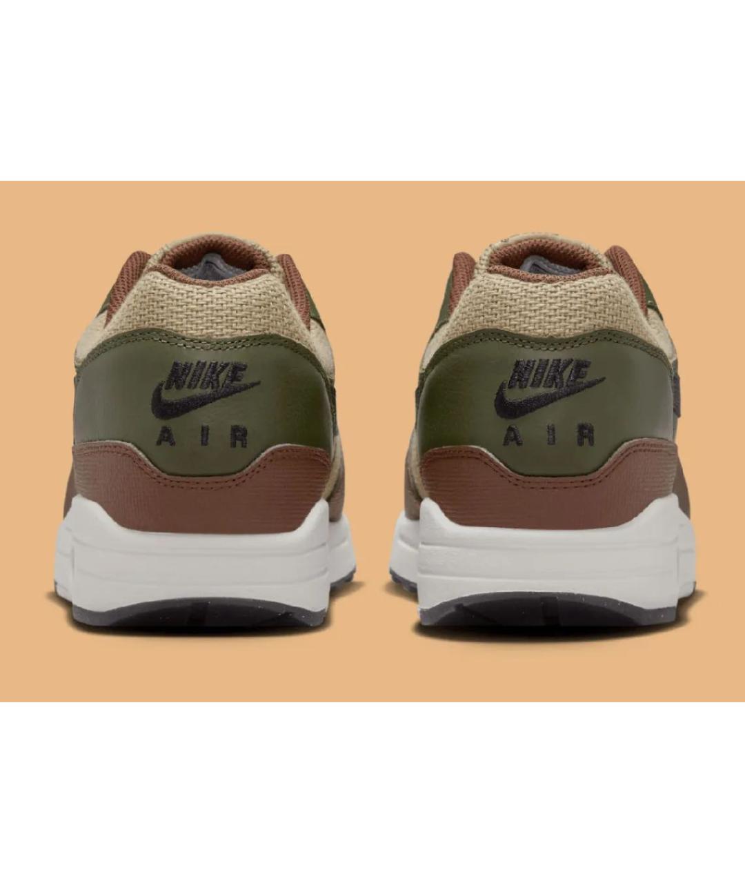 NIKE Хаки кожаные низкие кроссовки / кеды, фото 5