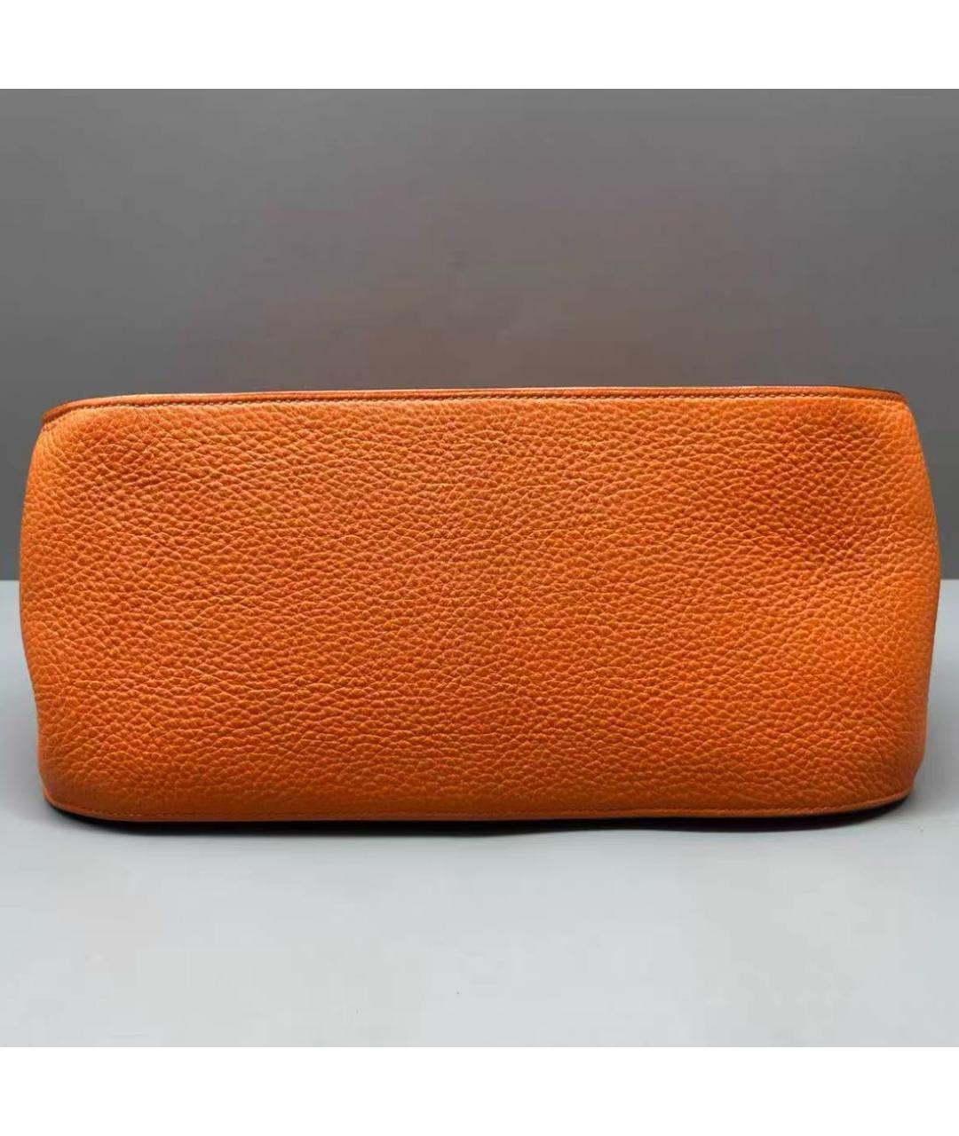 HERMES Оранжевая кожаная сумка через плечо, фото 4