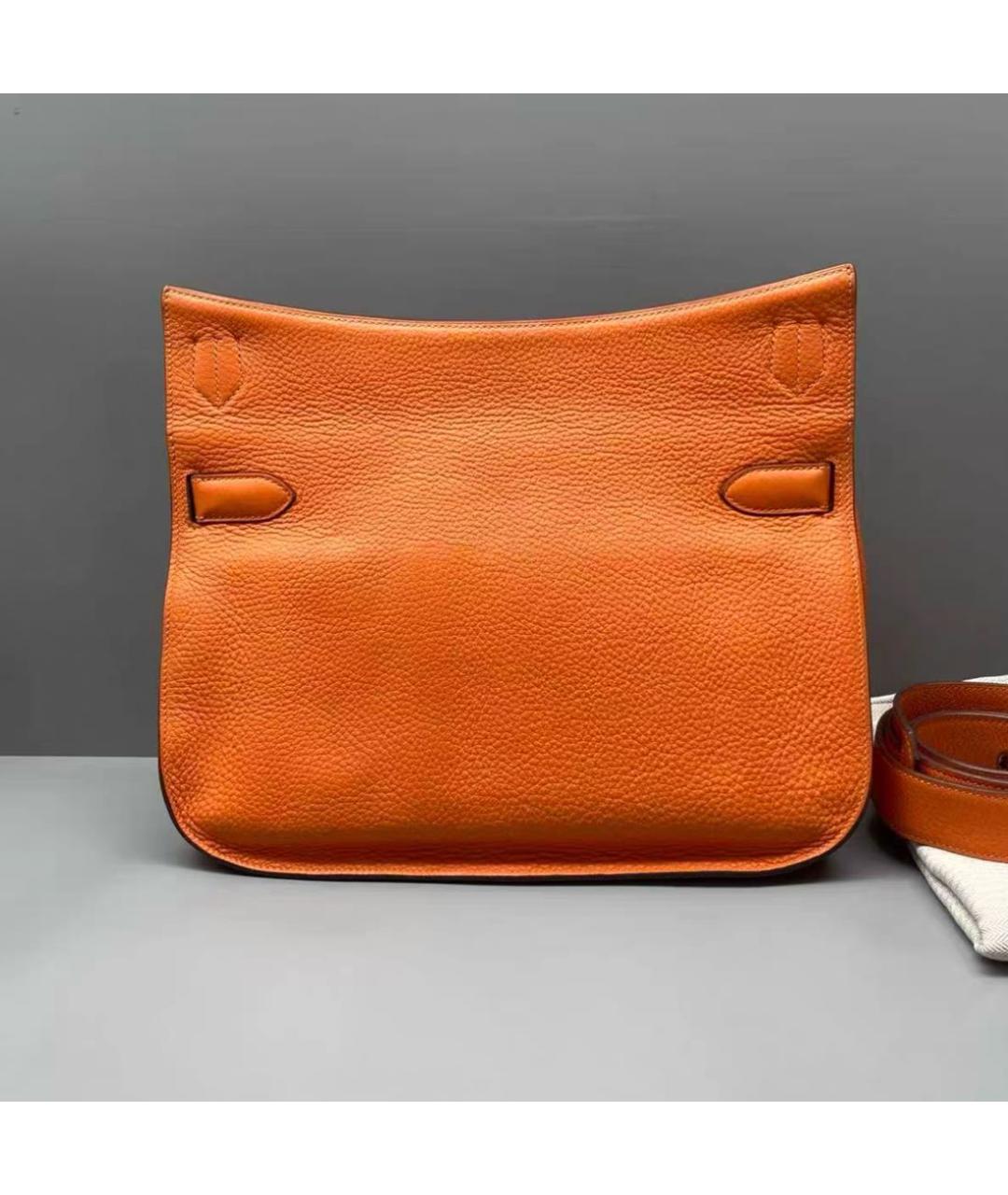 HERMES Оранжевая кожаная сумка через плечо, фото 3