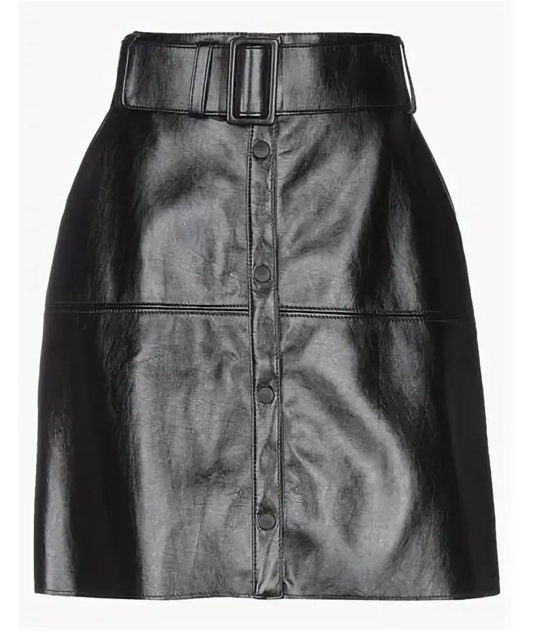 MSGM Черная полиэстеровая юбка мини, фото 8
