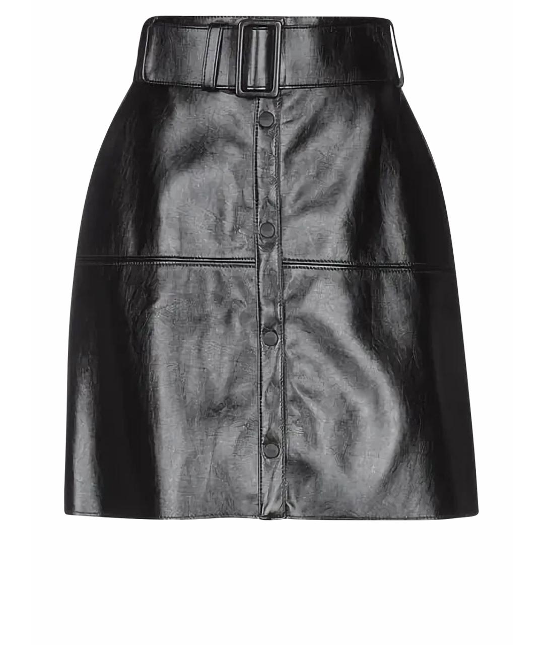 MSGM Черная полиэстеровая юбка мини, фото 1